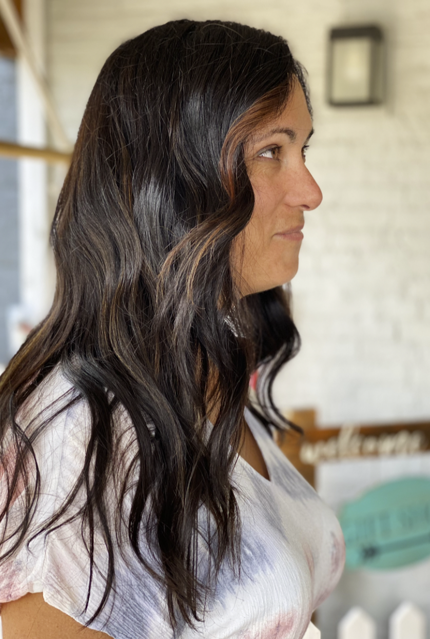 Dark hair with highlights