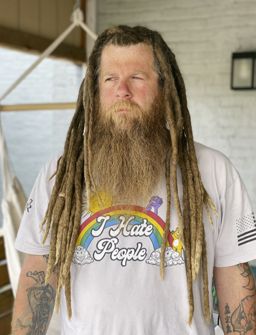 Client with very long dreadlocks