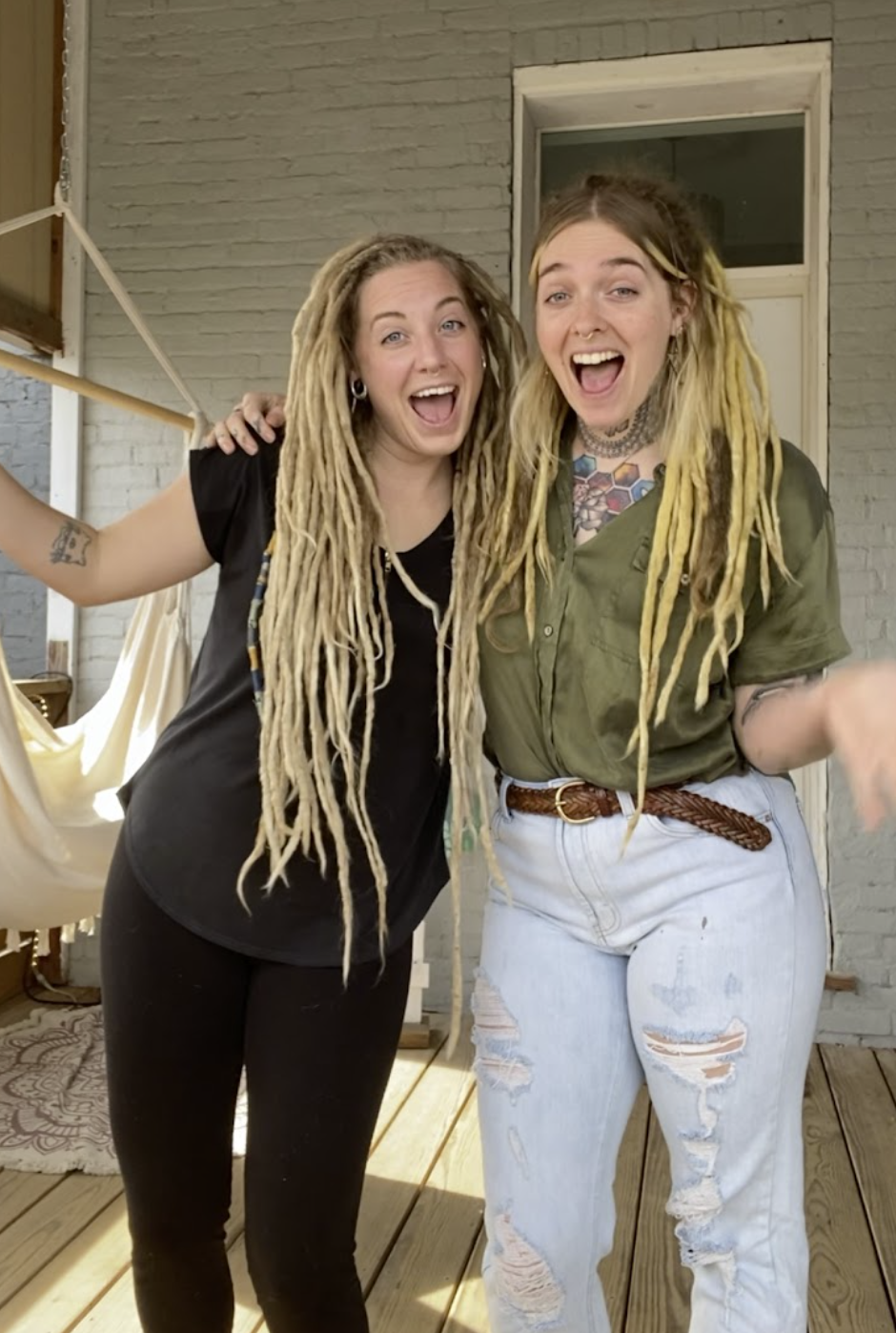 Two clients with long locs